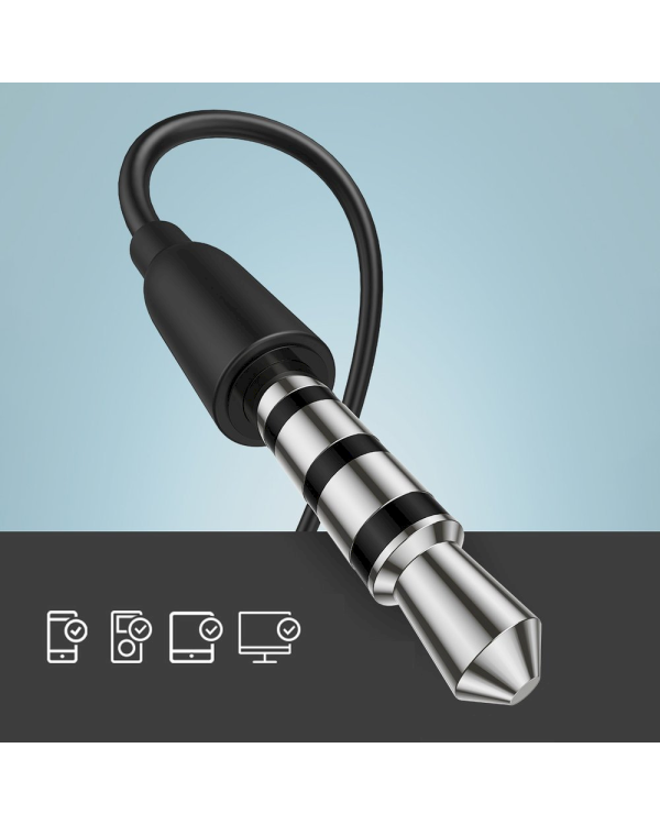 Дополнительное изображение книги «Joyroom in-ear earphones 3.5mm mini jack with remote and microphone black (JR-EL114)»