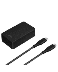 UNIQ Govern. network. Versa Slim USB-C PD 18W + USB-C to USB-C cable black / charcoal black (LITHOS Collective)