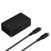UNIQ Govern. network. Versa Slim USB-C PD 18W + USB-C to USB-C cable black / charcoal black (LITHOS Collective)