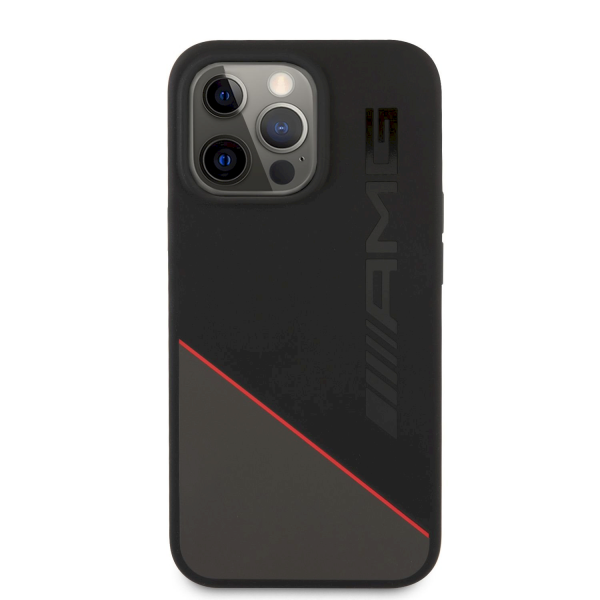 Обложка книги «AMHCP13LRGDBK AMG Liquid Silicone Case for iPhone 13 Pro Black/Red»