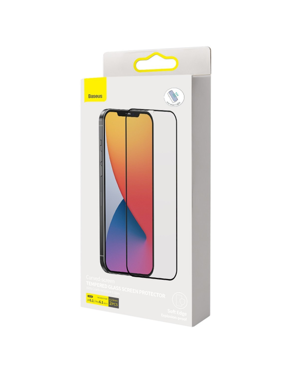 Baseus SGAPIPH61P-TE01 защитное стекло для экрана Apple iPhone 12 / 12 Pro черное (2 штуки)