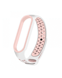 Fusion dots ремешок для часов Xiaomi Mi Band 5 / Mi Band 6 розовый белый