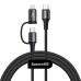 Обложка книги «Baseus Twins 2in1 USB Typ C PD - USB Typ C Power Delivery (60W 20V 3A) + Lightning (9V 2A) cable 1m black (CATLYW-H01)»