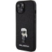 Karl Lagerfeld KLHCP15SGKNPSK iPhone 15 6.1" czarny|black hardcase Fixed Glitter Ikonik Logo Metal Pin