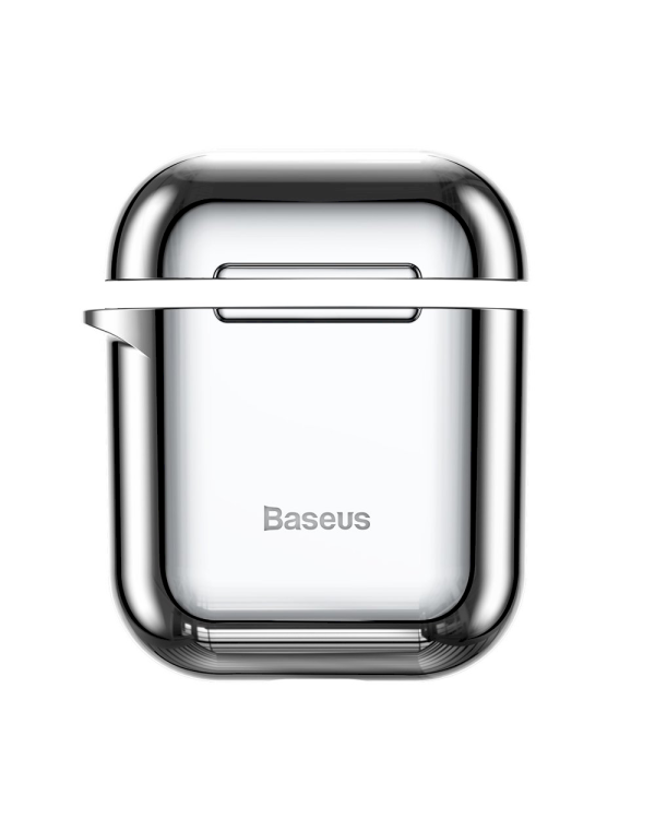 Baseus Shining Hook Силиконовый чехол для наушников Apple Airpods 1 / 2 Серебряный