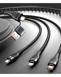 Baseus 3in1 USB / USB Typ C - USB Typ C / Lightning / micro USB cable (5 A - 100 W / 20 W / 18 W) 1,2 m Power Delivery Quick Charge orange (CA2T3-07)