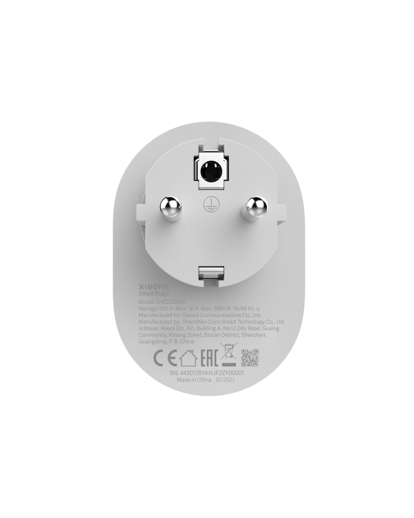 Xiaomi Smart Plug 2 WiFi EU | Wall Plug | WiFi, пульт дистанционного управления, 3680 Вт, ZNCZ302KK