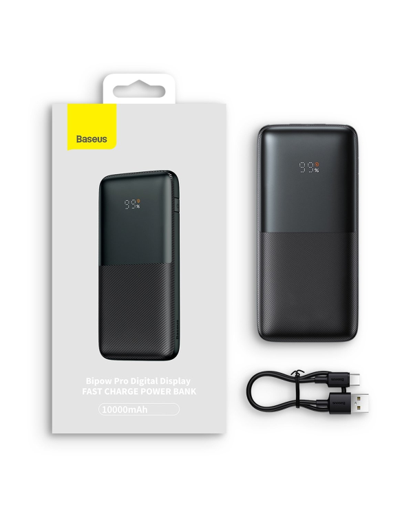 Powerbank Baseus Bipow Pro 10000mAh, 2xUSB, USB-C, 20W (black)