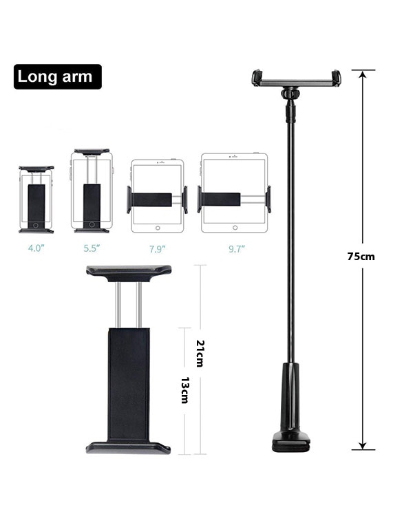 AWEI uchwyt biurkowy X3 4"-10,5" czarny |black długie ramię