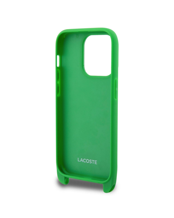 Lacoste Iconic Petit Pique Crossbody Woven Logo Чехол для iPhone 15 Pro зеленый