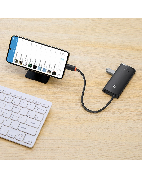 Дополнительное изображение книги «Baseus Lite Series Hub 6w1 USB-C to 2x USB 3.0 + USB-C + HDMI + SD|TF (black)»