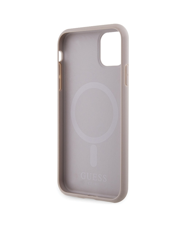 Guess GUHMN61PSAHMCP iPhone 11 | Xr 6.1" розовый жесткий чехол Saffiano MagSafe