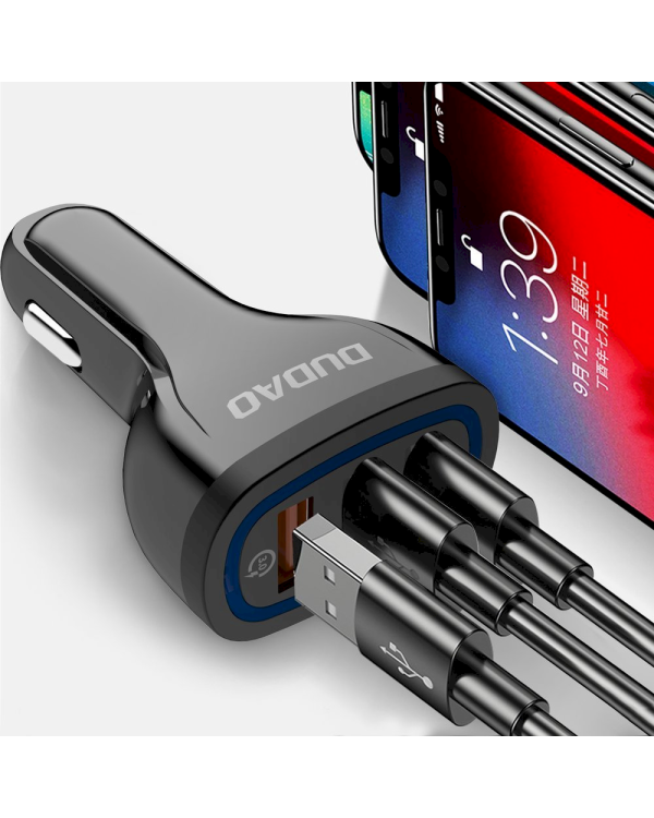 Dudao universal Car Charger 3x USB Quick Charge 3.0 QC3.0 2.4A 18W white (R7S white)