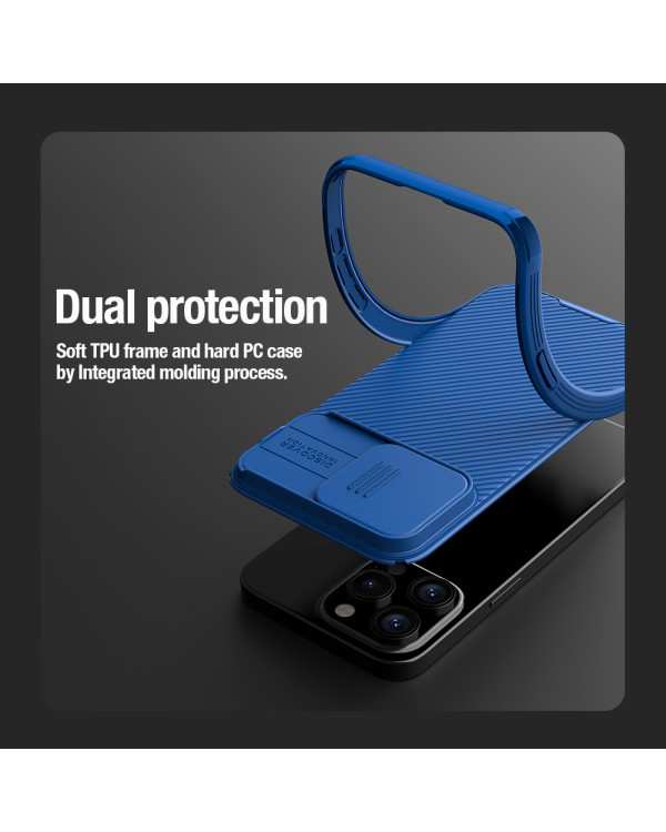 Жесткий чехол Nillkin CamShield PRO для Apple iPhone 15 Pro Max глубокого зеленого цвета
