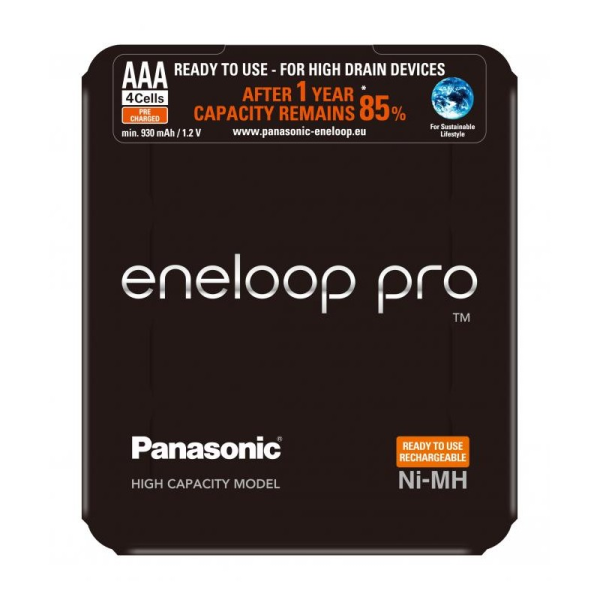 Panasonic Eneloop  PRO R03/AAA 930mAh rechargeable - 4 pcs sliding pack