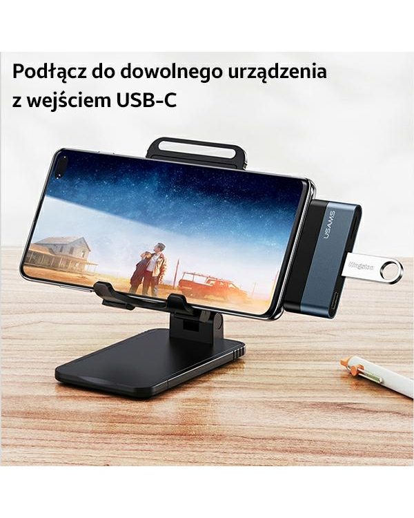 USAMS Adapter HUB USB 3.0|USB-C|HDMI 1.4 szary|grey SJ492HUB01 (US-SJ492)