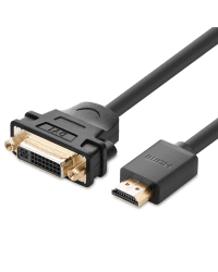 Ugreen DVI 24+5 pin (female) - HDMI (male) cable adapter 22 cm black (20136)