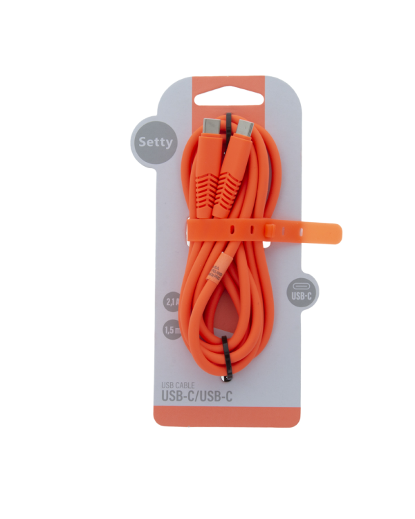 Setty cable USB-C - USB-C 1,5 m 20W KSC-C-1.52010 orange