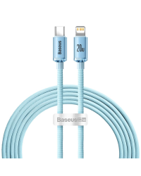Baseus cable Crystal Shine USB-C - Lightning 2,0 m 20W sky blue