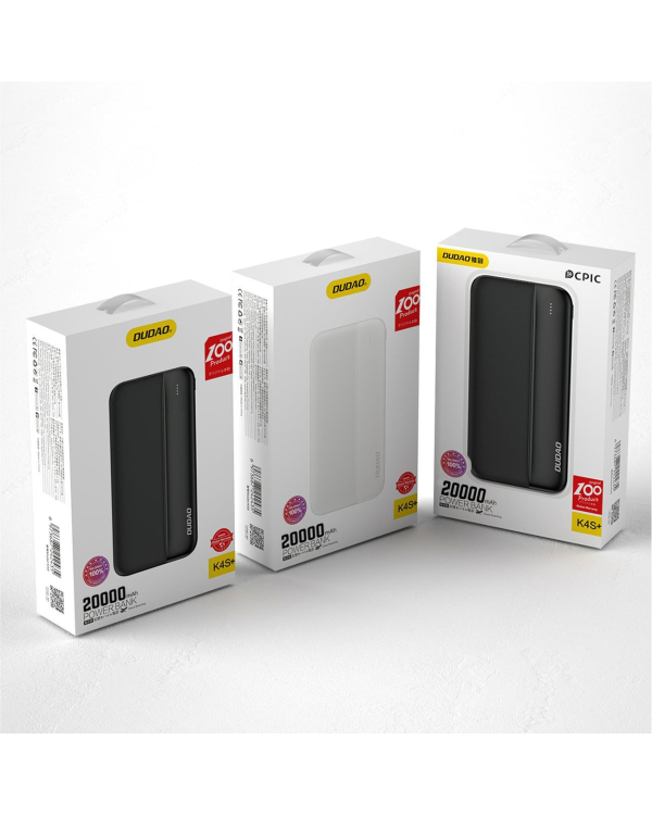 Dudao powerbank 20000mAh 2xUSB-A 10W black (K4S+)