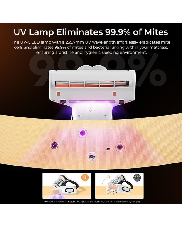 JIGOO J300 пылесос против клещей для матраса | дивана со съемным контейнером