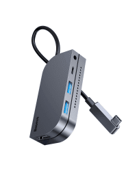 Baseus 6in1 USB Type C Multifunctional HUB, memory card reader (USB 3.0, HDMI, micro SD) Power Delivery 60 W gray (CAHUB-CWJ0G)