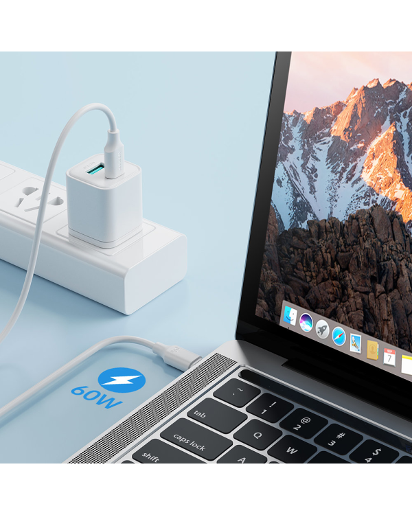 Joyroom cable USB-C - USB-C 480Mb | s 60W 1m white (S-CC060A9)