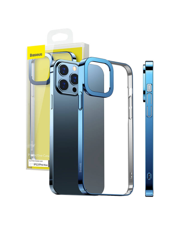 Baseus Glitter Transparent Case for iPhone 13 Pro Max (blue)