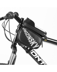 Wozinsky bike front storage detachable bag bicycle frame phone case black(WBB21BK)