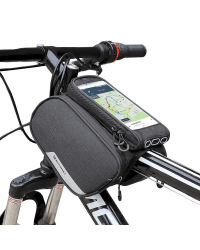 Wozinsky Bike Front Storage Bag Bicycle Frame Phone Case 6,5 inch max 1,5L black (WBB7BK)