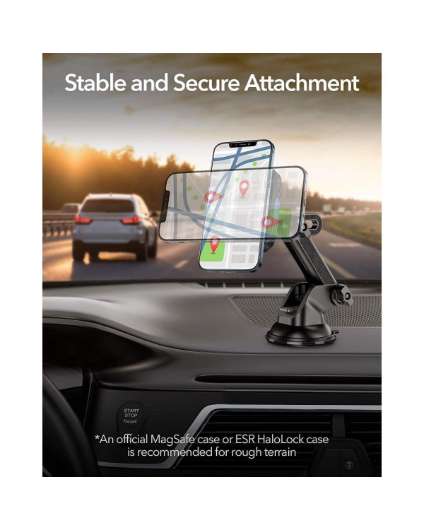 Дополнительное изображение книги «ESR Halolock magnetic wireless MagSafe charger car dashboard black (18048-0)»