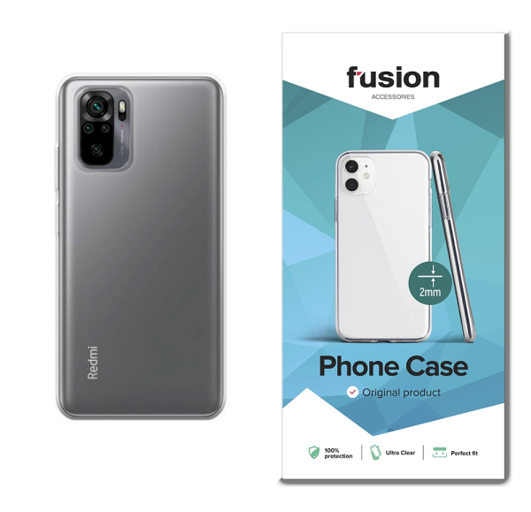 Fusion ultra clear series 2 mm силиконовый чехол для Xiaomi Redmi Note 10 Pro прозрачный (EU Blister)