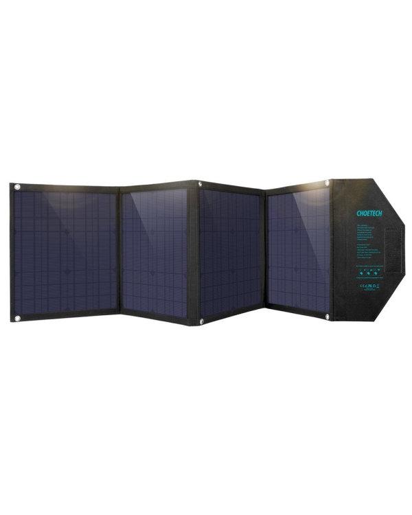 Choetech large foldable solar charger 80W solar photovoltaic USB Type C (Power Delivery) / 2x USB (Quick Charge / 2,4A) (158 x 41 cm) black (SC007)