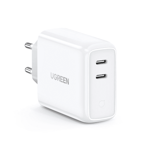 Ugreen szybka ładowarka sieciowa 2x USB Typ C 36 W Quick Charge 4.0 Power Delivery SCP FCP AFC biały (70264 CD199)