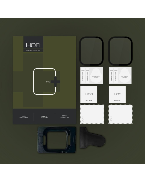 HOFI HYBRID GLASS HYBRID PRO+ 2-PACK APPLE WATCH 7 | 8 | 9 (45 ММ) ЧЕРНЫЙ