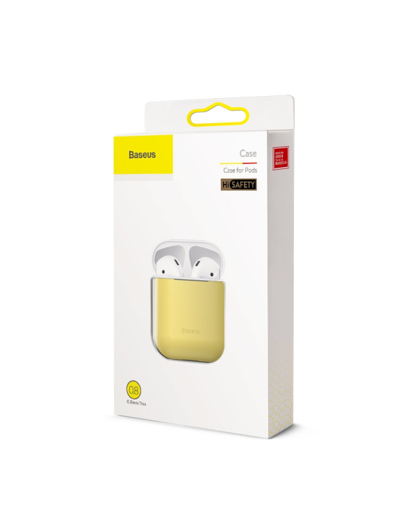 Baseus Ultrathin Series Силиконовый чехол для наушников Apple Airpods 1 / 2 Желтый