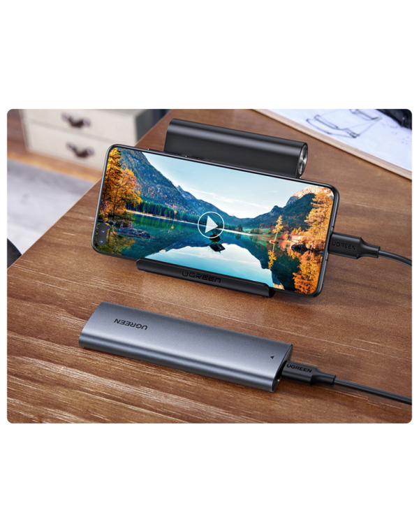 UGREEN CM400 M.2 B-Key Корпус для жестких дисков, NGFF, SATA (серый)