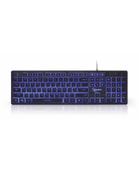 Gembird 3-color Backlight Multimedia Keyboard Black RU