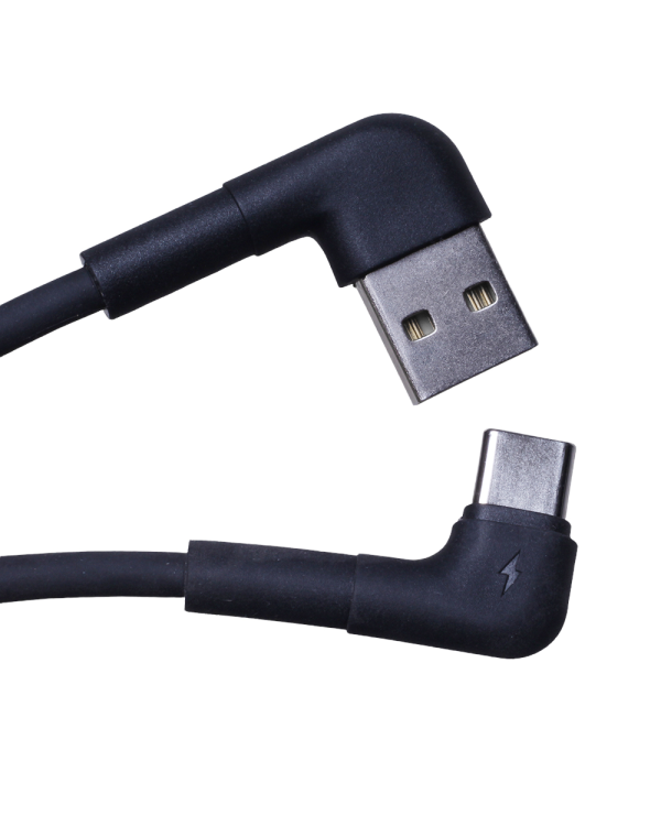 Maxlife MXUC-09 angle cable USB - USB-C 1,0 m 3A black