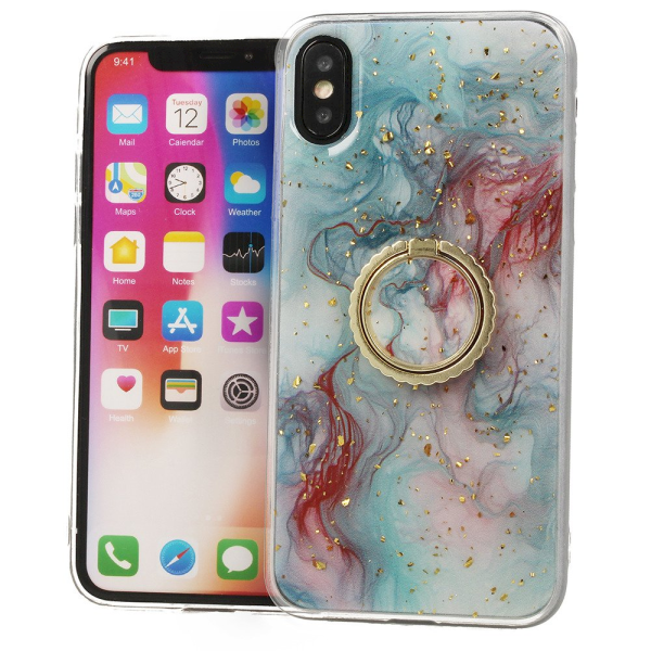 Fusion Marble Ring Back Case Силиконовый чехол для Xiaomi Redmi Note 8T Красный - Синий