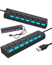 Адаптер (разветвитель) Fusion USB 2.0 на 7 x USB 3.0 | 480mbps черный