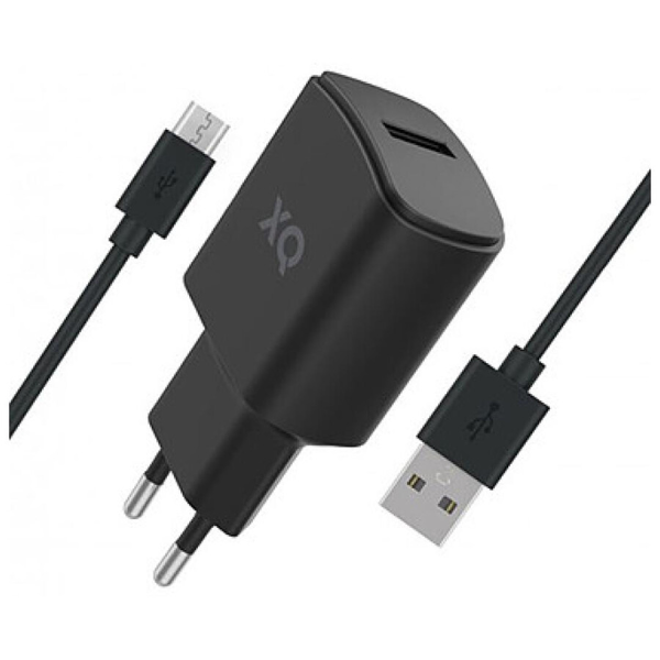 Зарядное устройство Xqisit с кабелем USB-A - TYPE-C | 1 м кабеля | 2,4 А | 12 W | черный