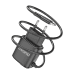 Dudao 2x USB wall charger with built-in micro USB 12 W cable black (A2ProM black)