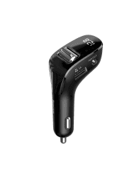 Baseus F40 Bluetooth audio transmitter streamer with AUX plug 2x USB car charger 15W 2A black (CCF40-A01)