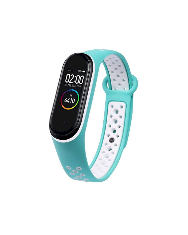 Fusion dots ремешок для часов Xiaomi Mi Band 3 / Mi Band 4 ментоловый - белый