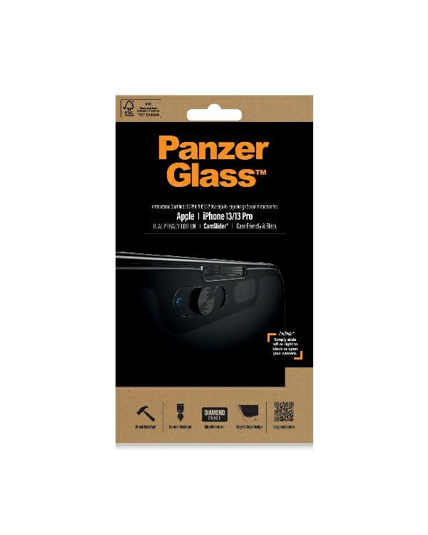 PanzerGlass E2E Microfracture iPhone 13 |13 Pro 6,1" Case Friendly CamSlider Privacy Antibacterial czarny|black P2748