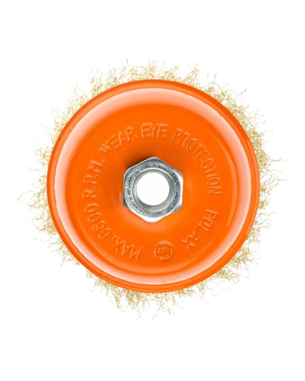 Щетка Polax с чашечкой и резьбой для угловых шлифовальных машин M14 | 100 мм