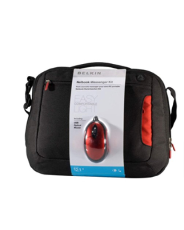 Сумка для ноутбука Belkin Messenger 12.1" Messenger + оптическая мышь USB черный | красный