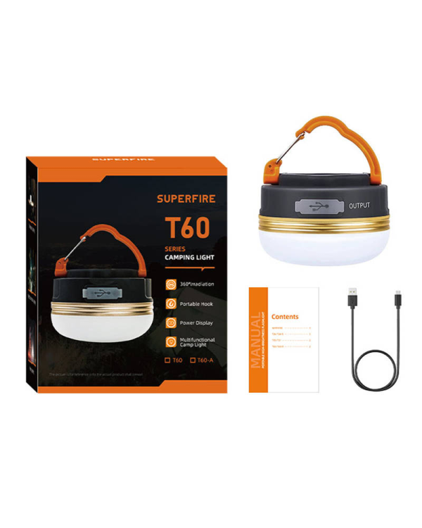 Кемпинговая лампа Superfire T60-A, 2,5 Вт