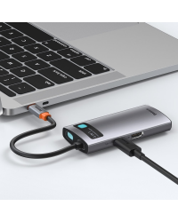 Baseus Metal Gleam 4in1 многофункциональный HUB USB Type C - USB Type C Power Delivery 100 W | HDMI 4K 30 Hz | 1x USB 3.2 Gen 1 | 1x USB 2.0 (CAHUB-CY0G)
